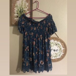 Floral off the shoulder tunic